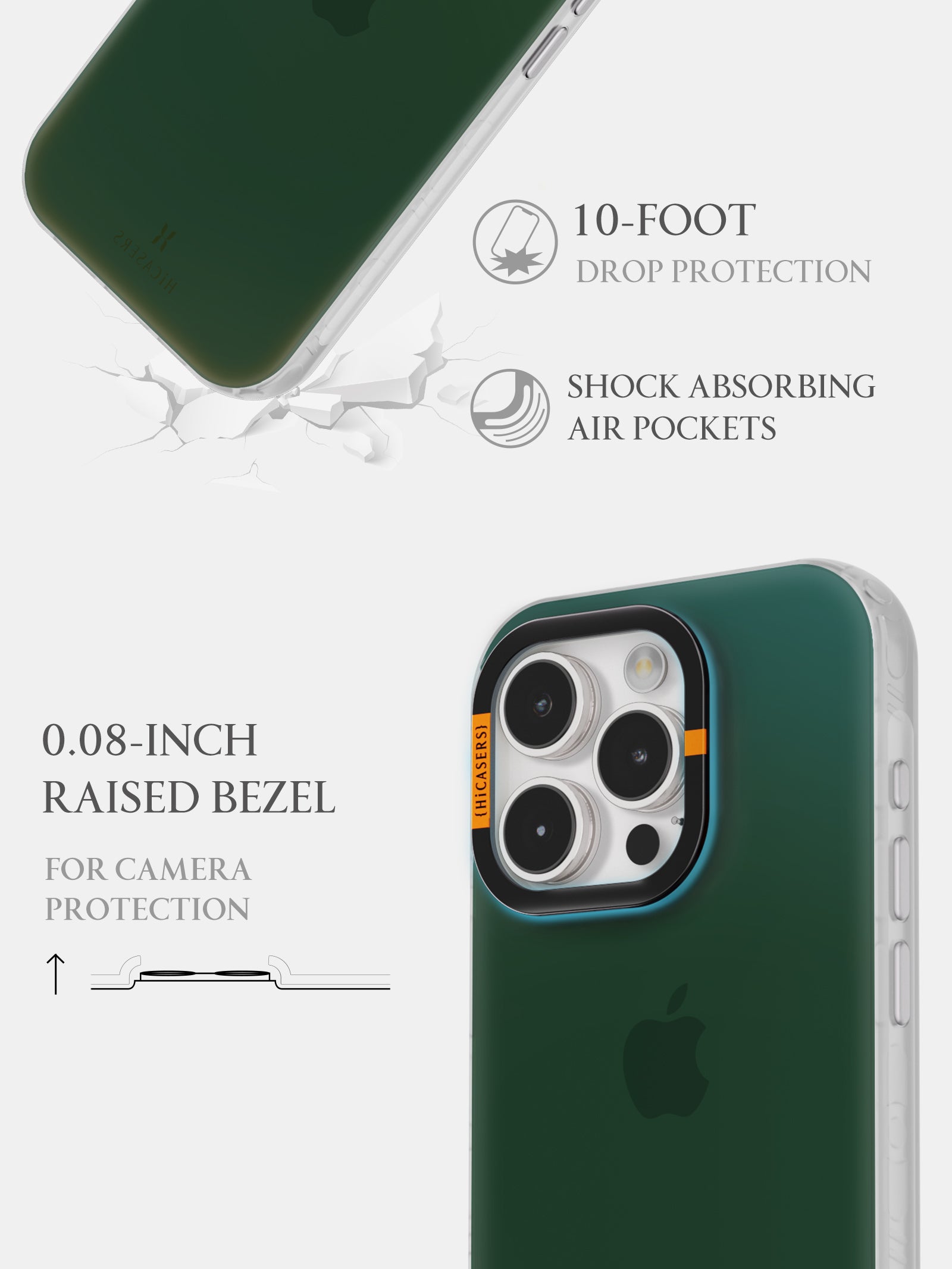 Deep Forest Green Iridescent Phone Case - Shatterproof Protective Cover for iPhone & Samsung - Perfect for Outdoor Adventures & Daily Use