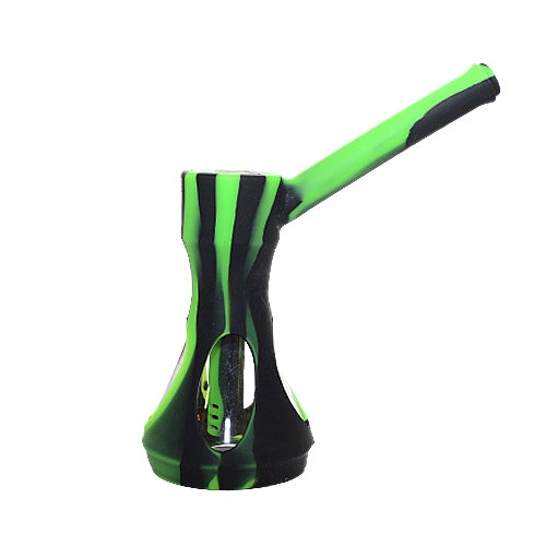 Premium Long Stem Silicone & Glass Bubbler Pipe - Durable, Portable Water Pipe for Smooth Smoking Experience - Perfect for Travel, Camping & Home Use