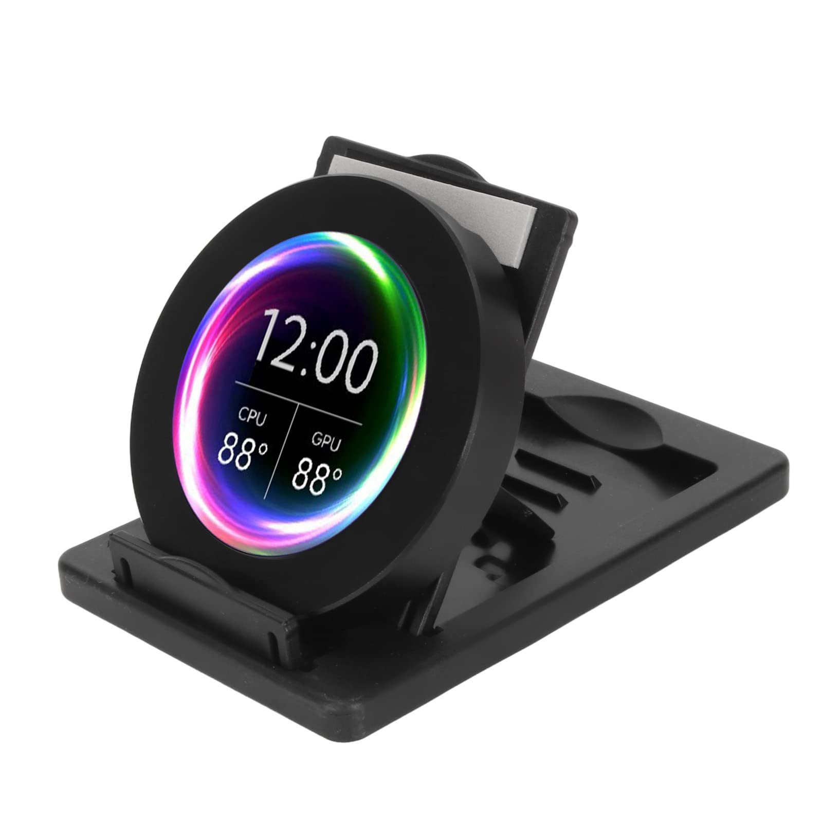 2.1 Inch Round LCD Display - 480x480 Resolution PC Sub Monitor with Adjustable Brightness for AIDA64, CPU, GPU, RAM & HDD Monitoring - Compatible with Windows & Linux - Perfect for Gaming Rigs, Workstations & PC Builds
