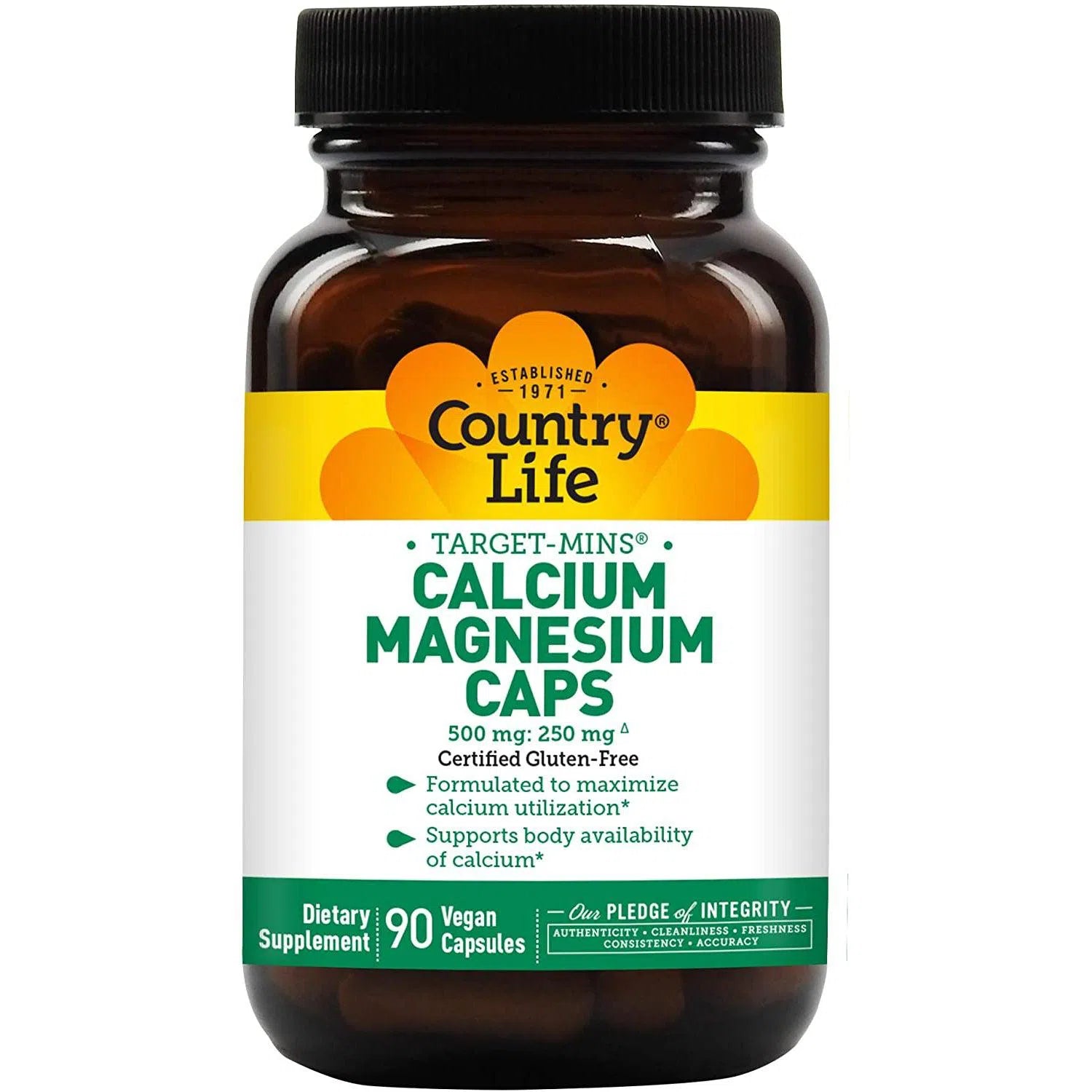 Country Life Target-Mins Calcium Magnesium Capsules - Supports Bone Health, Muscle Function & Relaxation - Ideal for Active Lifestyles & Stress Relief