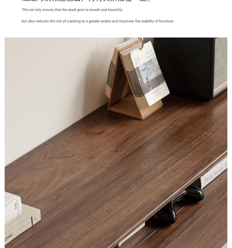 Premium Black Walnut Solid Wood TV Stand Cabinet with Storage - Modern Entertainment Center for Living Room, Home Theater & Media Organization