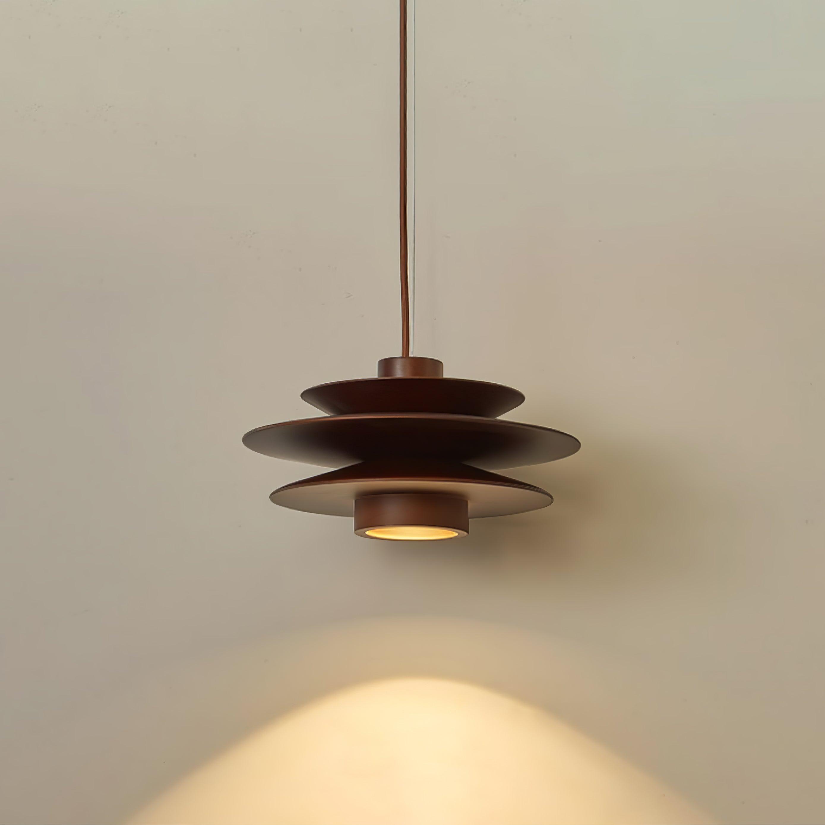 Handmade Cascade Wooden Disc Pendant Light - Natural Boho Ceiling Lamp for Living Room, Bedroom & Dining Room Decor - Perfect for Modern Farmhouse, Rustic & Scandinavian Style Homes