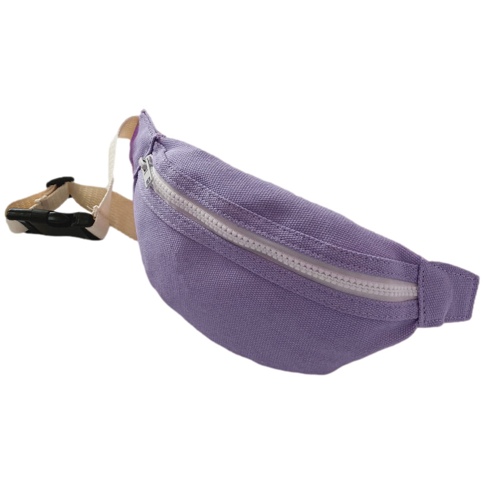 Unisex Canvas Waist Fanny Pack for Boys & Girls - Crossbody Chest Purse Bag with 7 Color Options (Purple) | Perfect for Travel, Hiking, Sports & Everyday Use