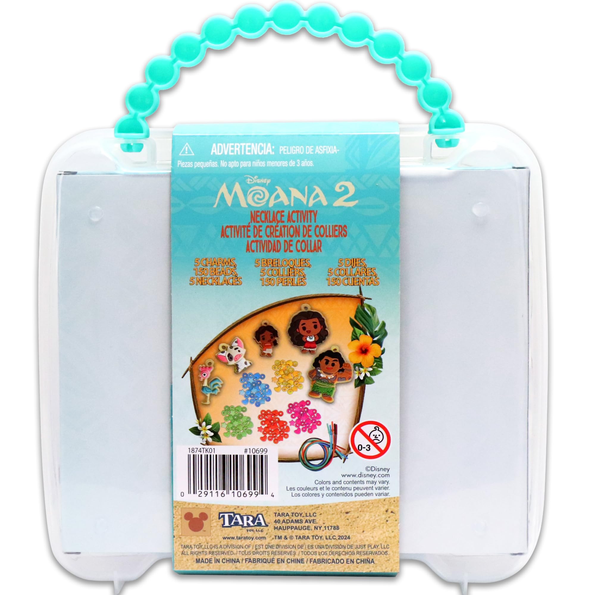 Disney Moana Necklace Activity Set for Kids - Hawaiian Themed Jewelry Making Kit, Perfect for Birthday Parties, Arts & Crafts, and Role Play Dress Up