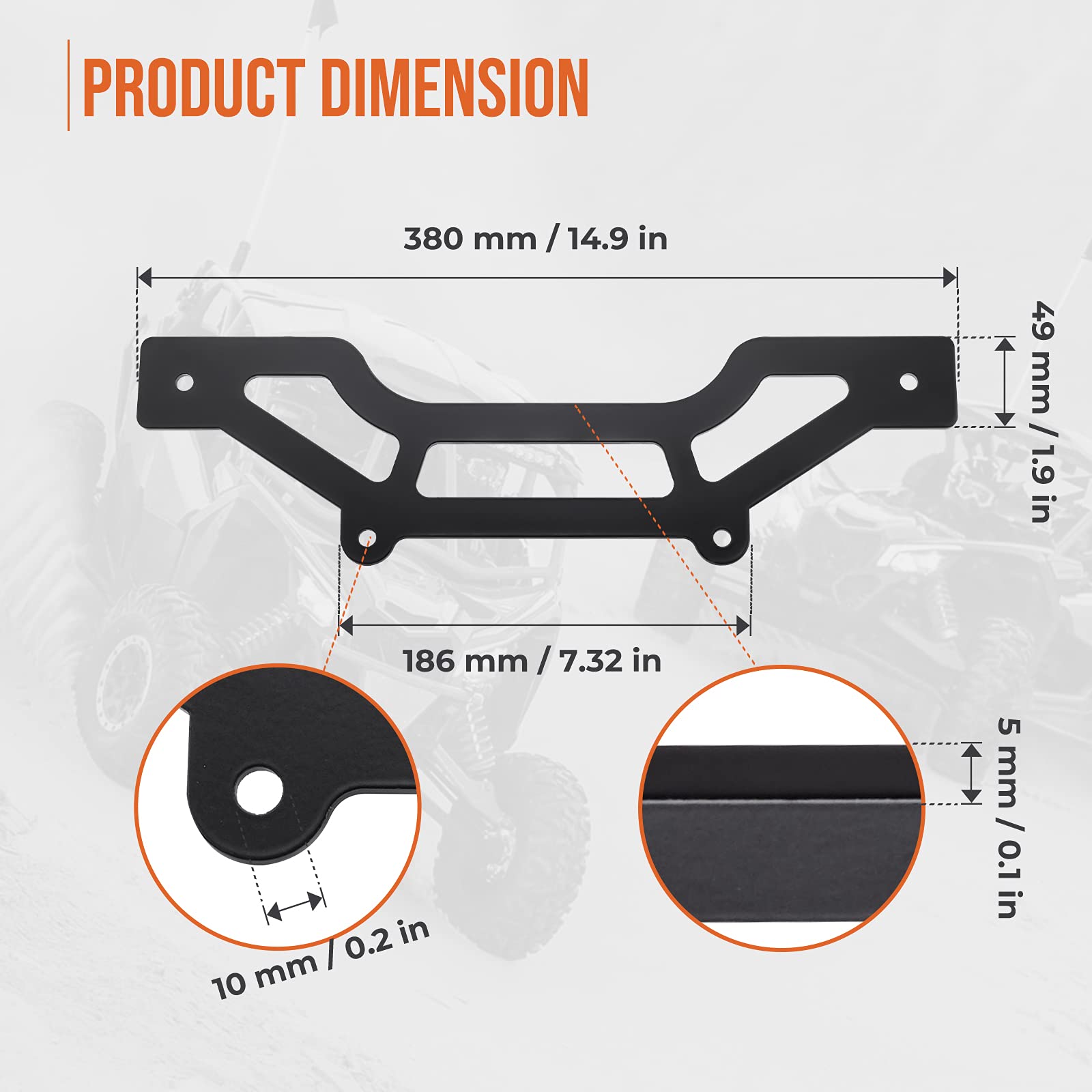 Kemimoto X3 Shock Tower Light Bar Mount for Can-Am Maverick X3, X3 Max, X RS Turbo R - Fits 10-14 Inch LED Light Bars | Off-Road, Trail Riding & Night Driving Accessory