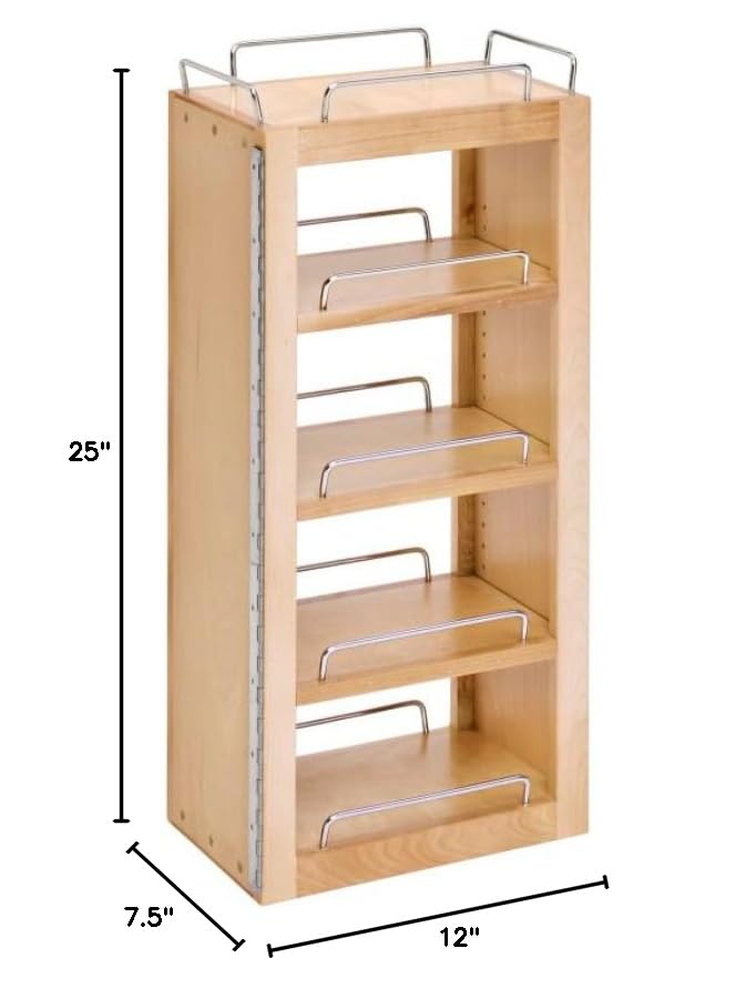 Rev-A-Shelf Wood Base Cabinet Swing-Out Pantry Organizer - Expandable Kitchen Storage Solution for Spices, Cans & Baking Supplies - Perfect for Small Kitchens & Pantry Organization