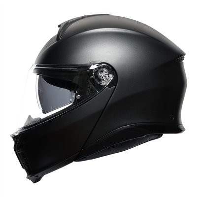 AGV Tourmodular Solid Matt Black Motorcycle Helmet - DOT & ECE Certified for Safety - Lightweight & Comfortable for Long Rides - Perfect for Touring, Commuting, and Adventure Motorcycling