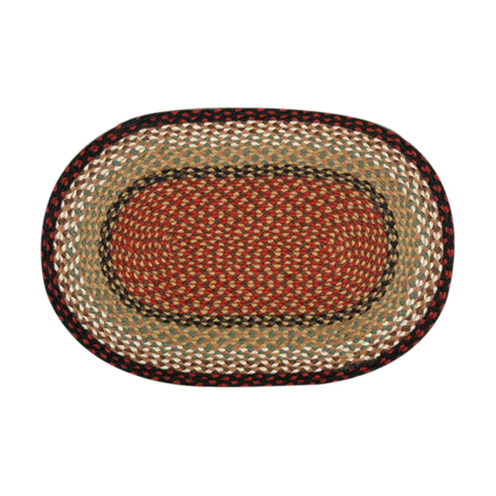 Premium Earth Rugs Oval Area Rug 6' x 9' Burgundy Mustard - Soft Non-Slip Living Room Carpet for Bedroom, Dining Room & Home Decor