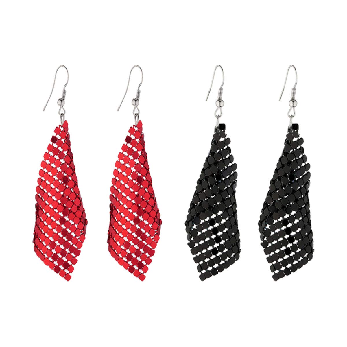 Eigso Acrylic Geometric Drop Earrings for Women - Stylish Tassel & Sequins Stud Earrings Set, Simple & Classic Design | Perfect for Parties, Weddings & Everyday Wear