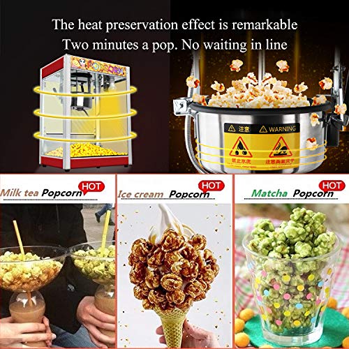 Kolice 8-Ounce Commercial Popcorn Machine - Electric Popcorn Popper Maker with Roof - Perfect for Movie Nights, Parties, and Concession Stands