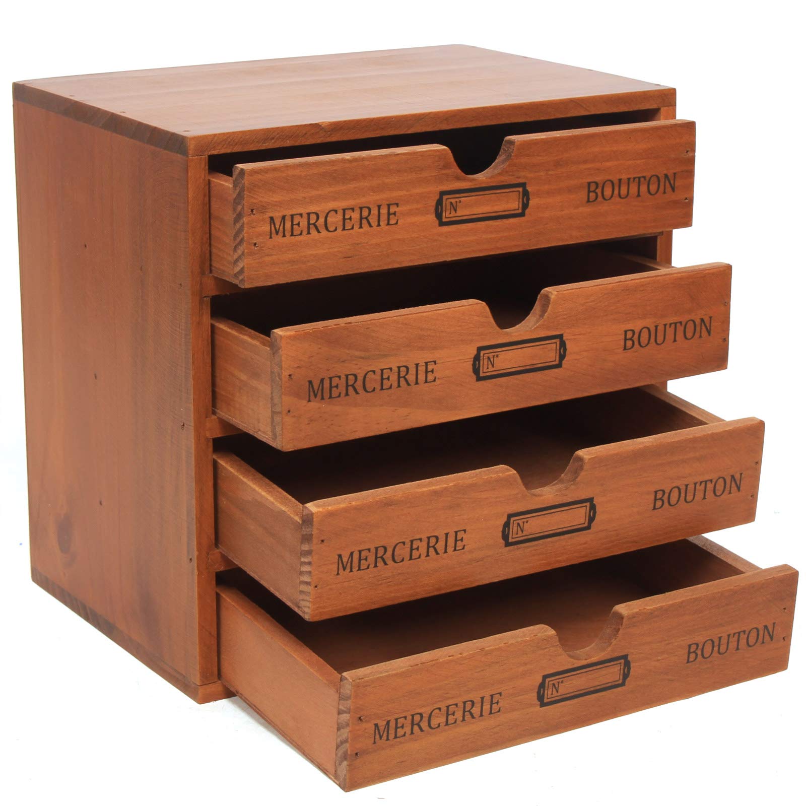 Vintage Wooden Drawer Desk Organizer - Stylish Storage Box for Home Office, Cosmetics & Accessories | Perfect for Desk Organization, Makeup Storage & Small Item Management