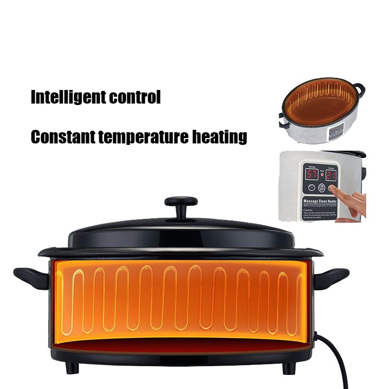 Hot Stone Massage Warmer - 6 Quart Adjustable Temperature Control Heating Device for Spa & Therapy (KA-6QD) | Perfect for Professional Massage, Relaxation & Pain Relief