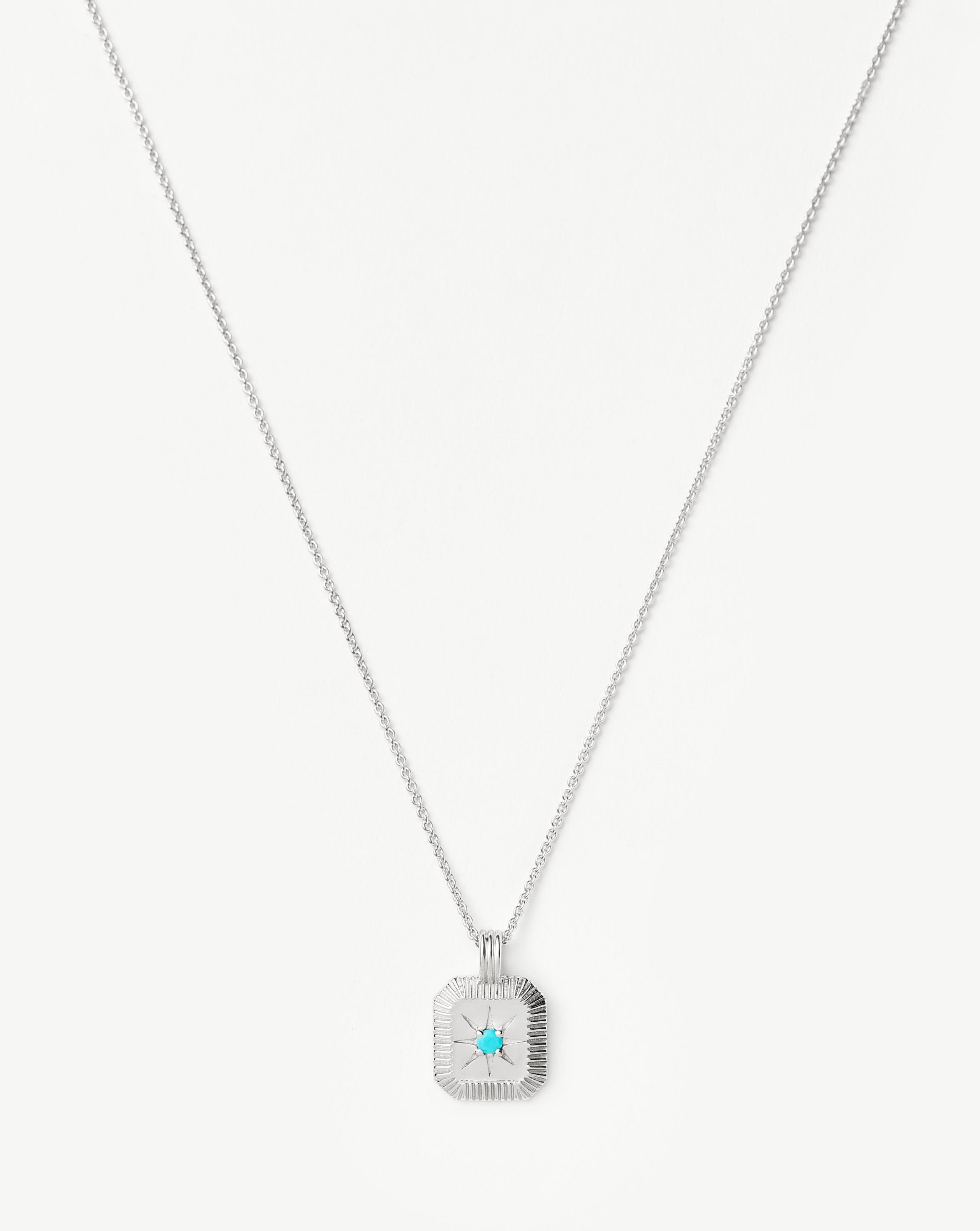 December Birthstone Necklace for Women - Genuine Dyed Turquoise Magnesite Pendant Jewelry | Perfect Christmas Gift, Birthday Present & Anniversary Keepsake | Elegant for Parties, Weddings & Everyday Wear