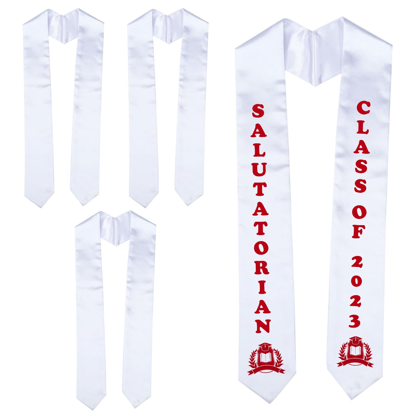 10 Pack 60 Inch White Sublimation Blank Graduation Stoles - Unisex Plain Satin Sash for Honor Ceremonies & Commencement - Bulk Graduation Scarf for High School & College - In Stock USA (Perfect for Graduation Photos, Awards & Academic Events)