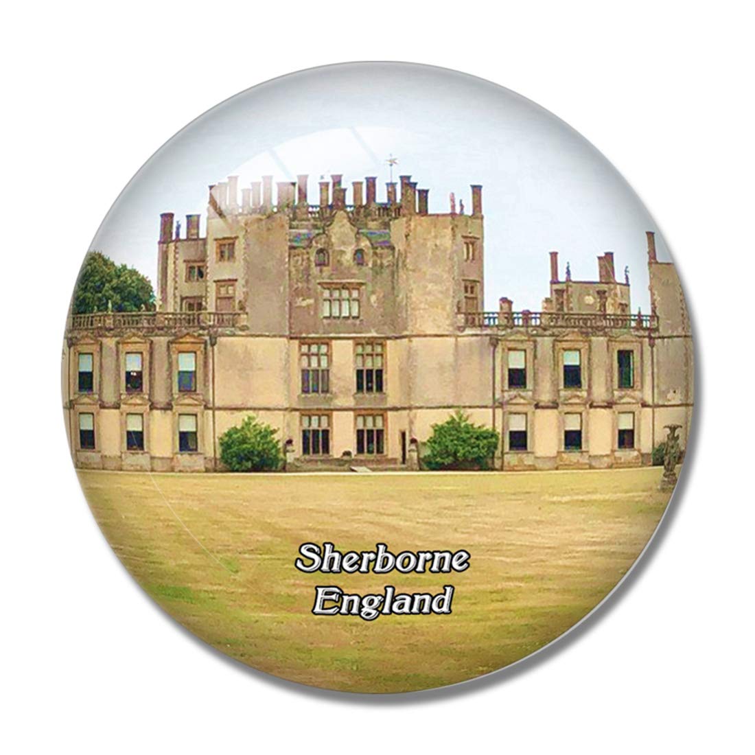 Sherborne Castle & Gardens UK England 3D Crystal Glass Fridge Magnet - Whiteboard Magnetic Souvenir for Travel Lovers & Home Decor
