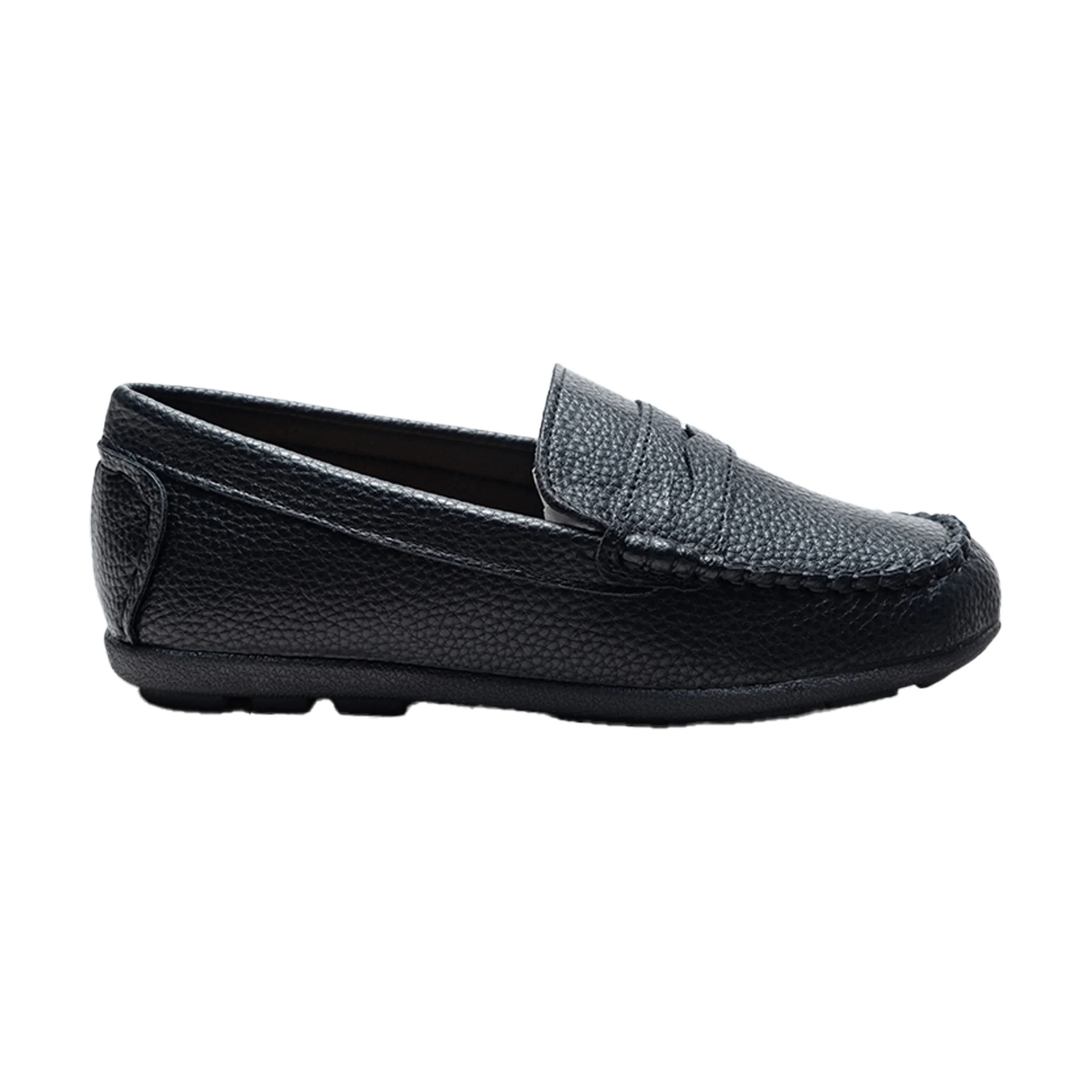 Stylish Black Faux Leather Penny Loafers for Women - Comfortable Slip-On Dress Shoes for Office, Casual & Business Occasions