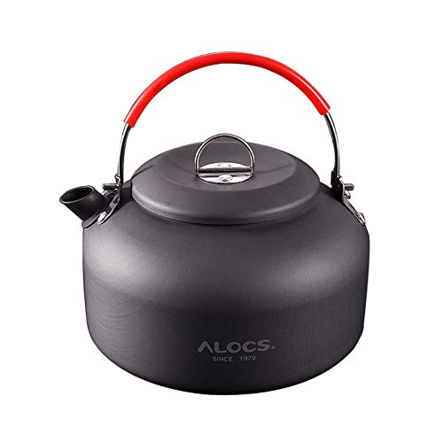 ALOCS Stainless Steel Camping Kettle - Portable Outdoor Tea Pot for Backpacking, Hiking & Picnics - Perfect for Boiling Water in Wilderness Adventures