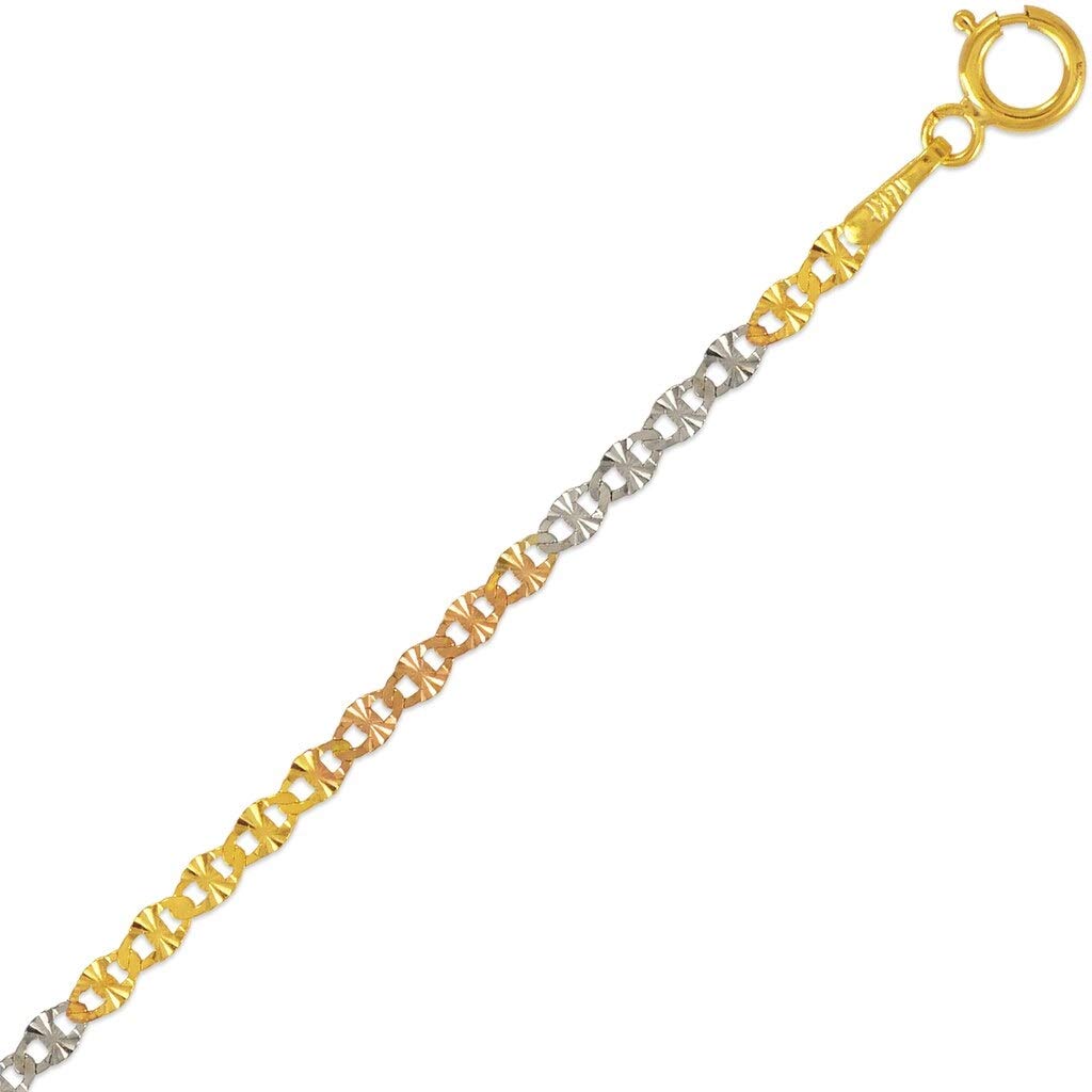 14K Gold Gucci Star Diamond Cut Chain Necklace - Italian Made Strong & Shiny Link Jewelry for Women & Men - 16 to 24 Inches Length, 2.1MM to 3.0MM Width - Perfect Gift for Anniversary, Birthday & Special Occasions