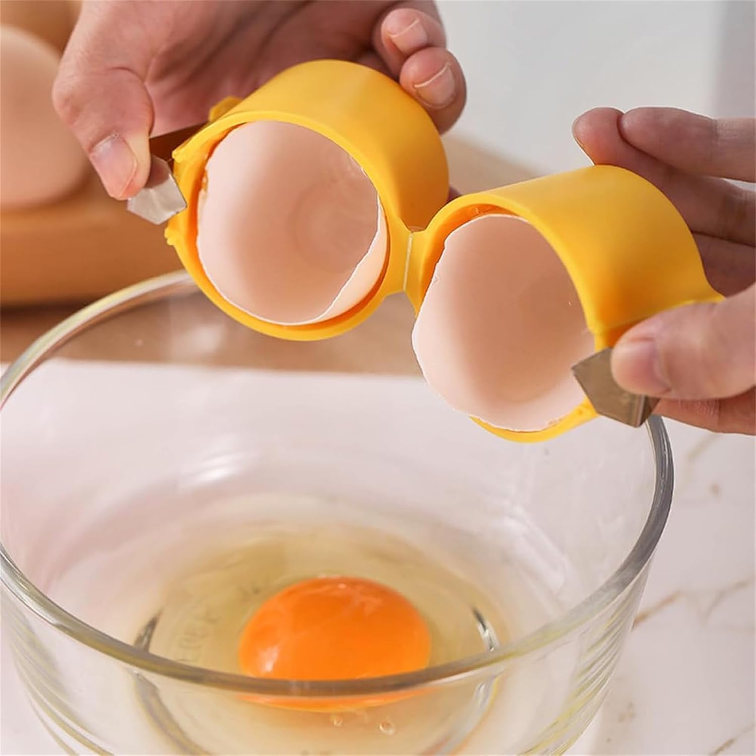 Premium Egg Topper Cutter - Easy Hard Boiled Egg Shell Opener & Peeler - Kitchen Gadget for Perfectly Cracked Eggs - Handheld Egg Slicer & Cracker Tool (Y&P&O) - Ideal for Breakfast Meal Prep, Salads & Deviled Eggs