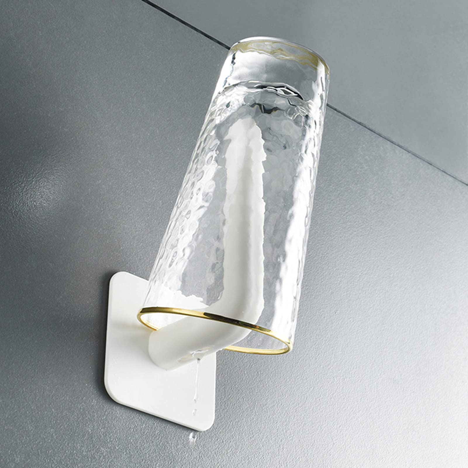Wall Mount Toilet Paper Holder - White Plastic Adhesive Bathroom Tissue Roll Holder | Space-Saving Solution for Small Bathrooms & RVs