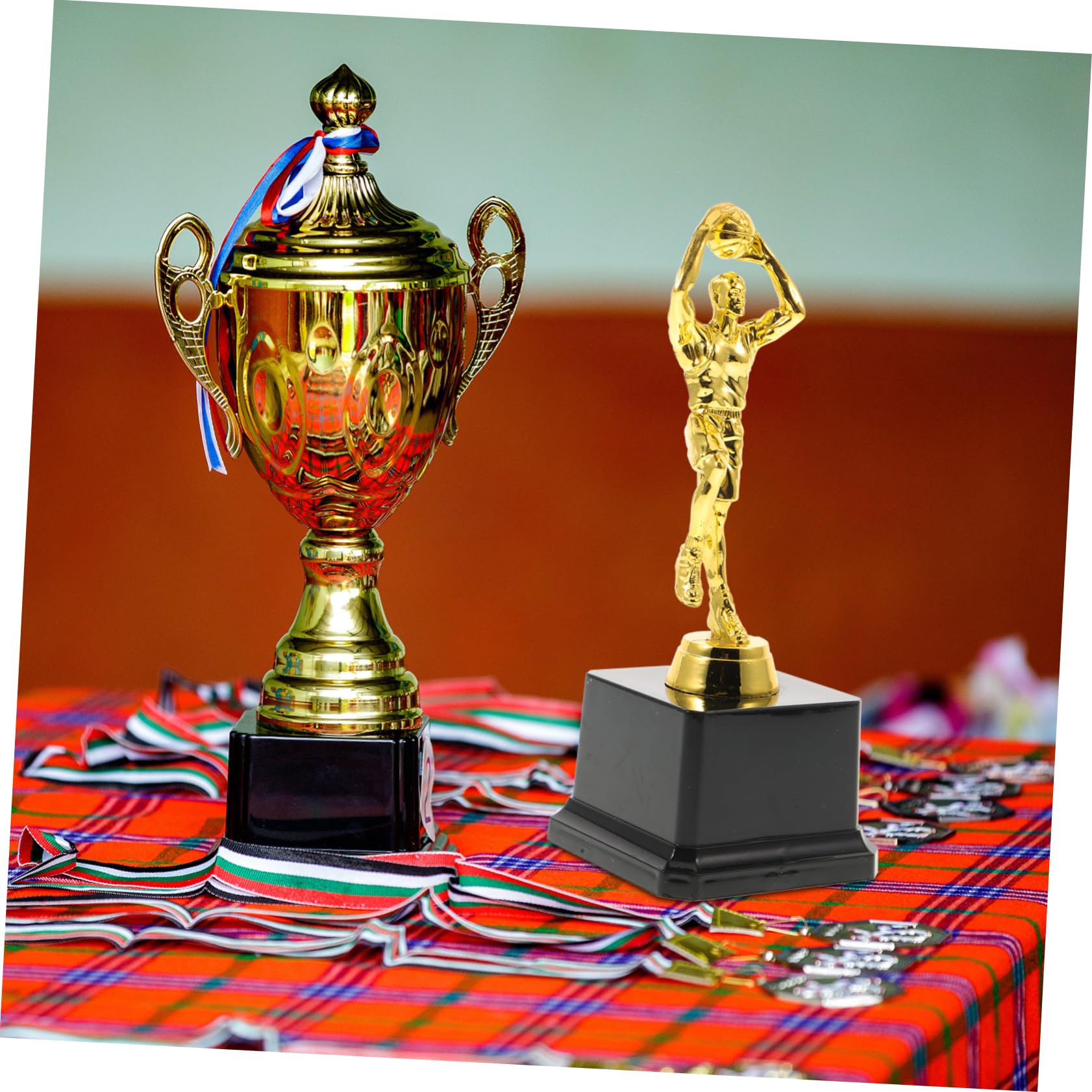 BRIGHTFUFU 2-Pack Classic Basketball Trophy Figurine - Commemorative Sports Award for Basketball Tournaments, Team Awards & Player Recognition
