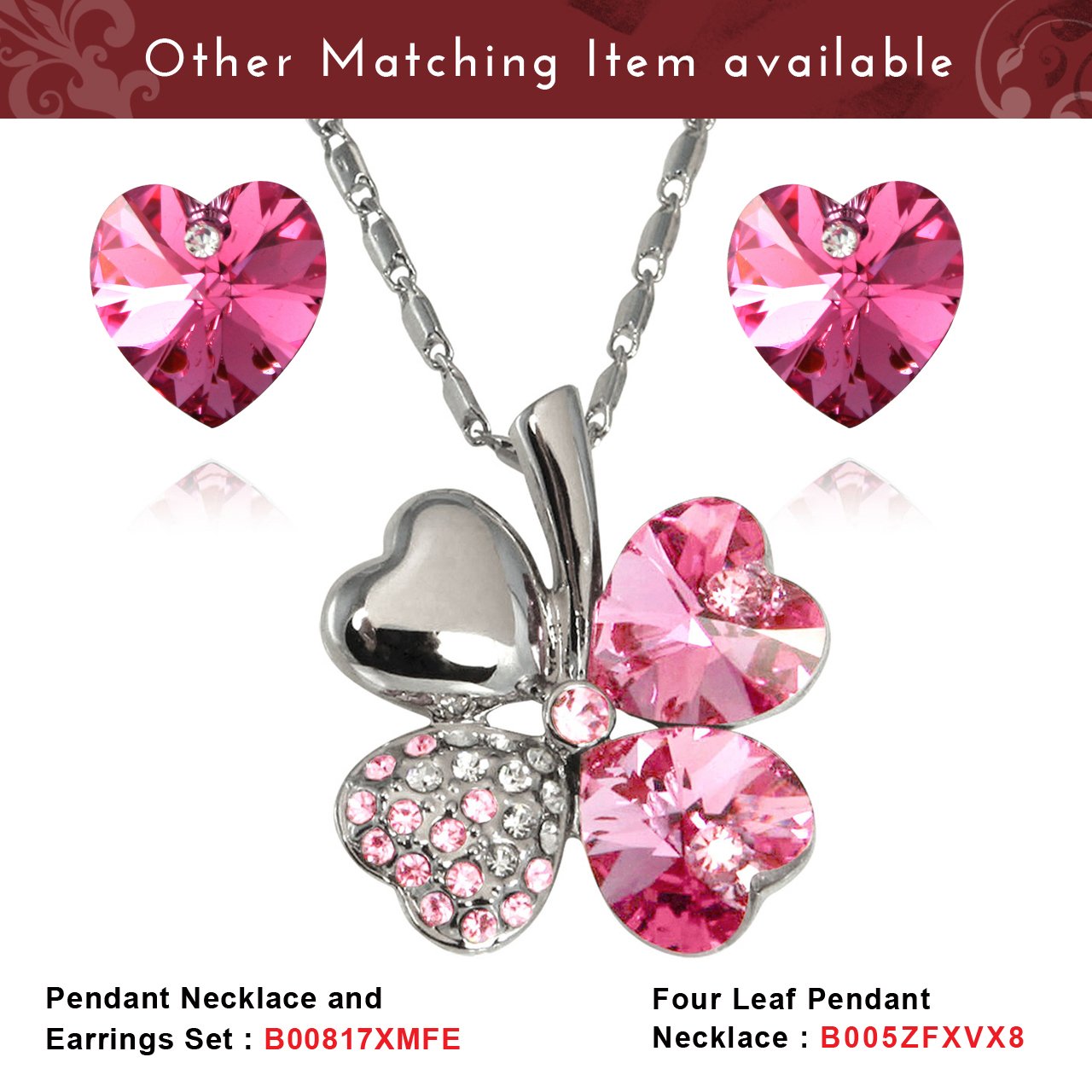 Swarovski Crystal Heart Stud Earrings - Elegant Gift for Her