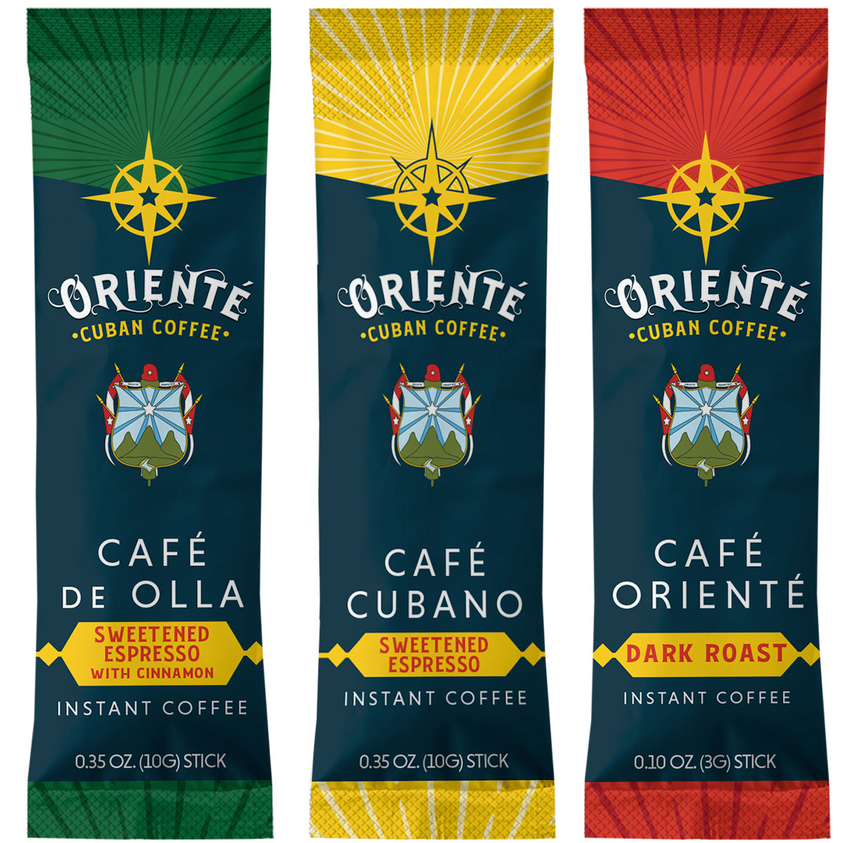 Oriente Dark Roast Variety Pack Instant Coffee Sticks - Premium Arabica Blend for Home, Office & Travel | Quick Brewing & Rich Flavor