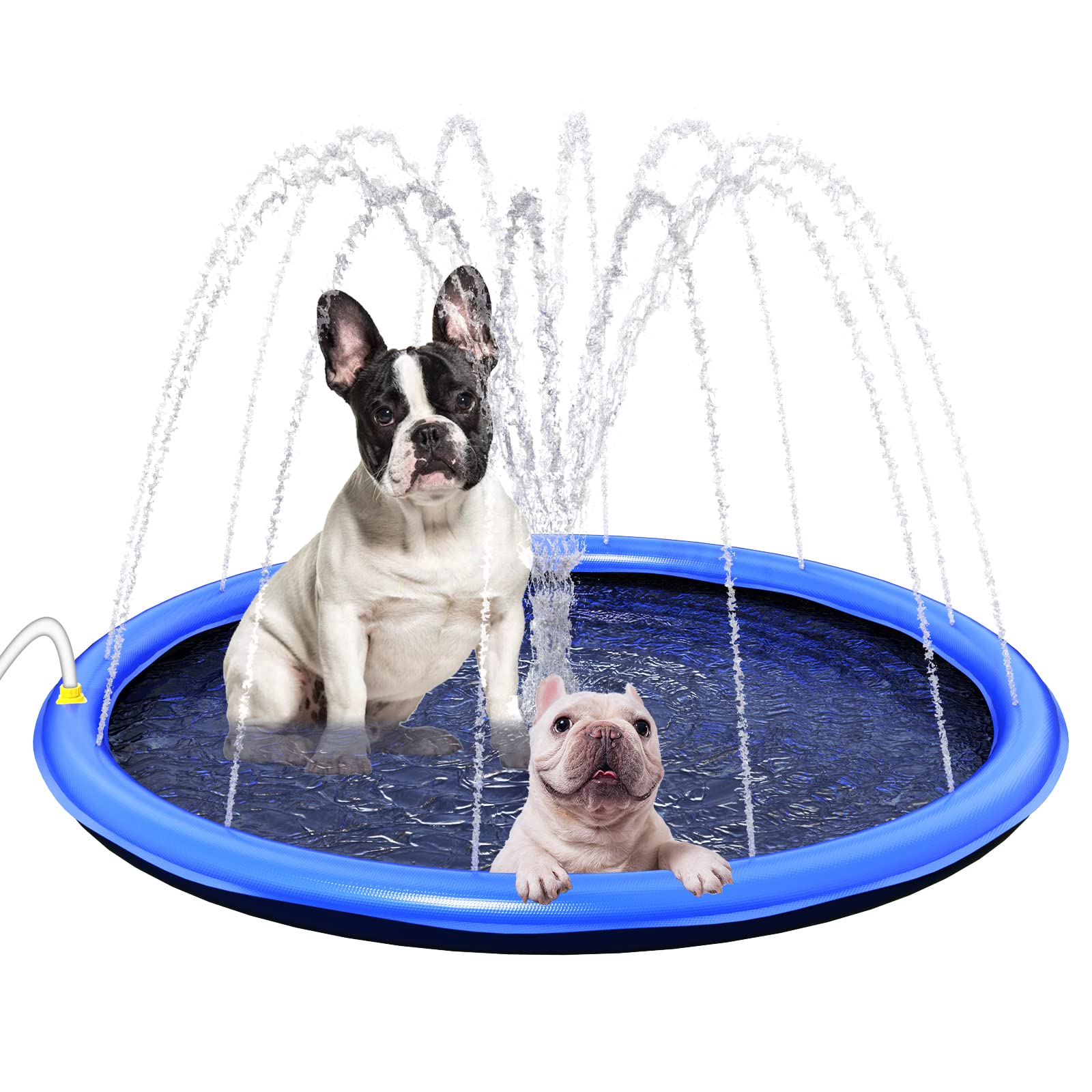 Non-Slip Thickened Splash Pad for Small Dogs - Durable Outdoor Pet Sprinkler Pool, Summer Water Play Mat & Backyard Fountain Toy for Puppies, Perfect for Gardens, Patios, and Pet Playdates