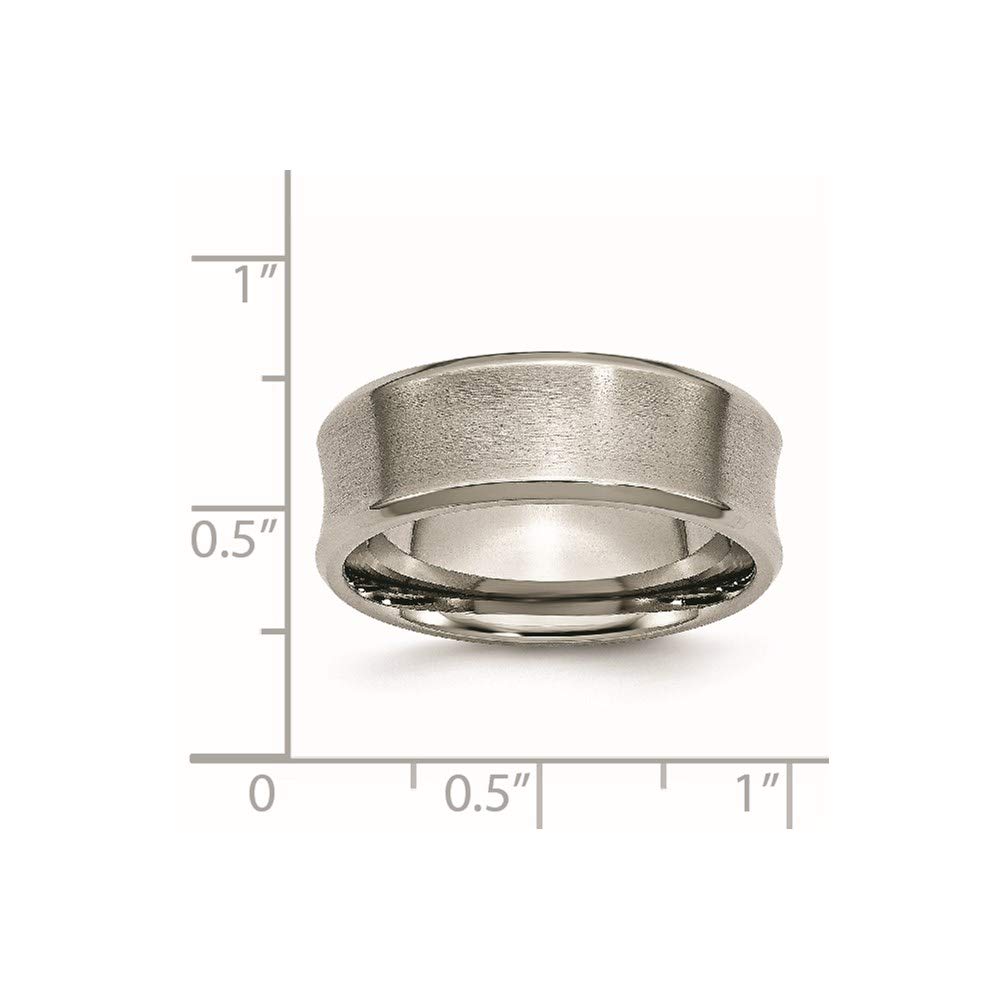 8mm Titanium Brushed & Polished Beveled Edge Concave Wedding Band Ring for Women - Elegant Bridal Engagement Jewelry, Perfect Gift for Her - Ideal for Proposals, Anniversaries & Special Occasions