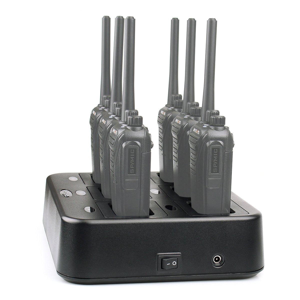 Retevis RT27 RT27V Walkie Talkie Charging Base - 6-Port Rapid Charger Station for RT27/RT27V Two-Way Radios (Not Compatible with RT22) | Ideal for Security Teams, Construction Sites & Outdoor Adventures (1 Pack)