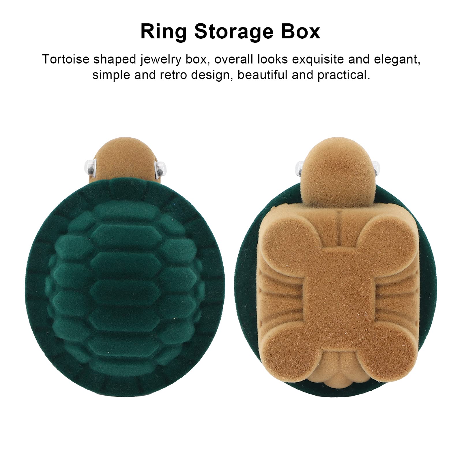 ZJchao Small Turtle Ring Box - Elegant Jewelry Protector Case for Wedding, Engagement & Valentine's Day Rings - Perfect Wedding Gift & Ring Storage Solution for Proposals, Anniversaries & Special Occasions