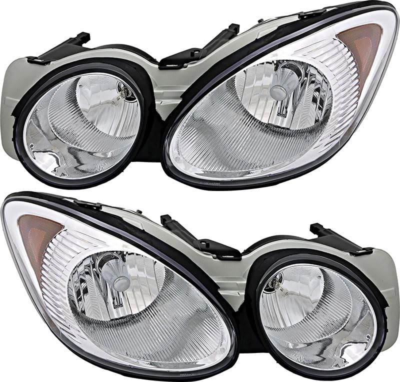 2008-2009 Buick LaCrosse/Allure Replacement Halogen Headlight Assembly Set - Driver & Passenger Side Headlamps for Improved Night Visibility