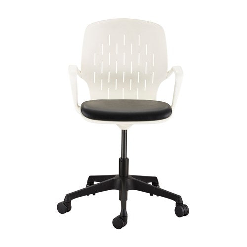 Safco 7013 Shell Vinyl Desk Chair - Ergonomic Office Chair for Home & Work, Comfortable Seating for Long Hours, Ideal for Study, Gaming & Workspace