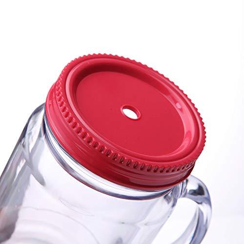 Cupture 20oz Double Wall Insulated Plastic Mason Jar Tumbler Mug with Striped Straws - 3 Pack | BPA-Free, Leak-Proof | Perfect for Iced Coffee, Smoothies & Summer Drinks