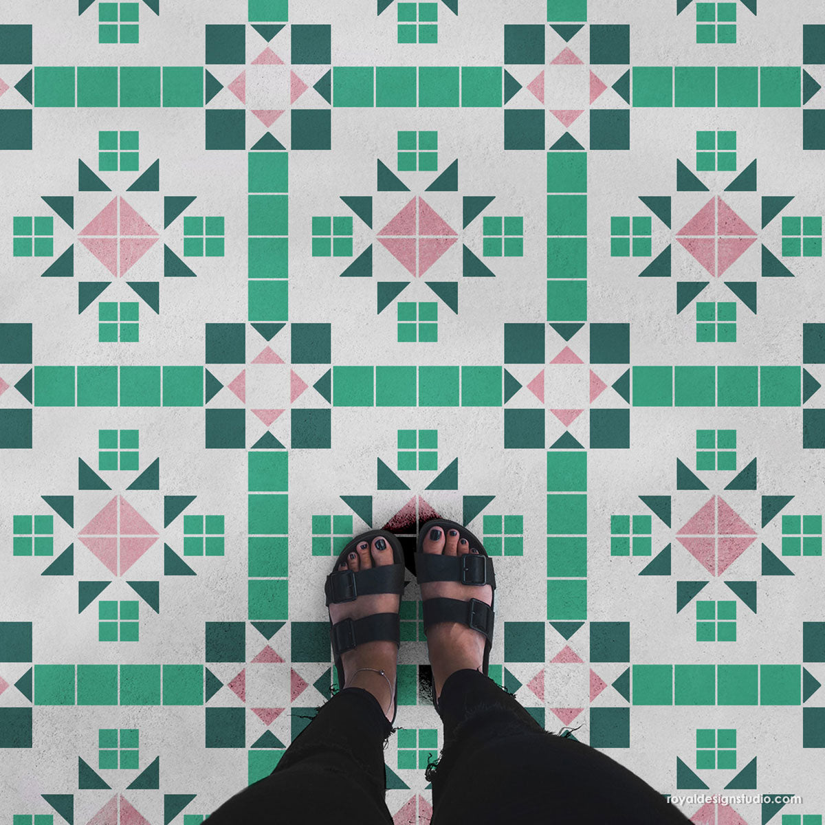 Premium Chelsea Mosaic Floor Tile - Large 12x12 Inch Porcelain Tiles for Bathroom, Kitchen Backsplash & Entryway Decor