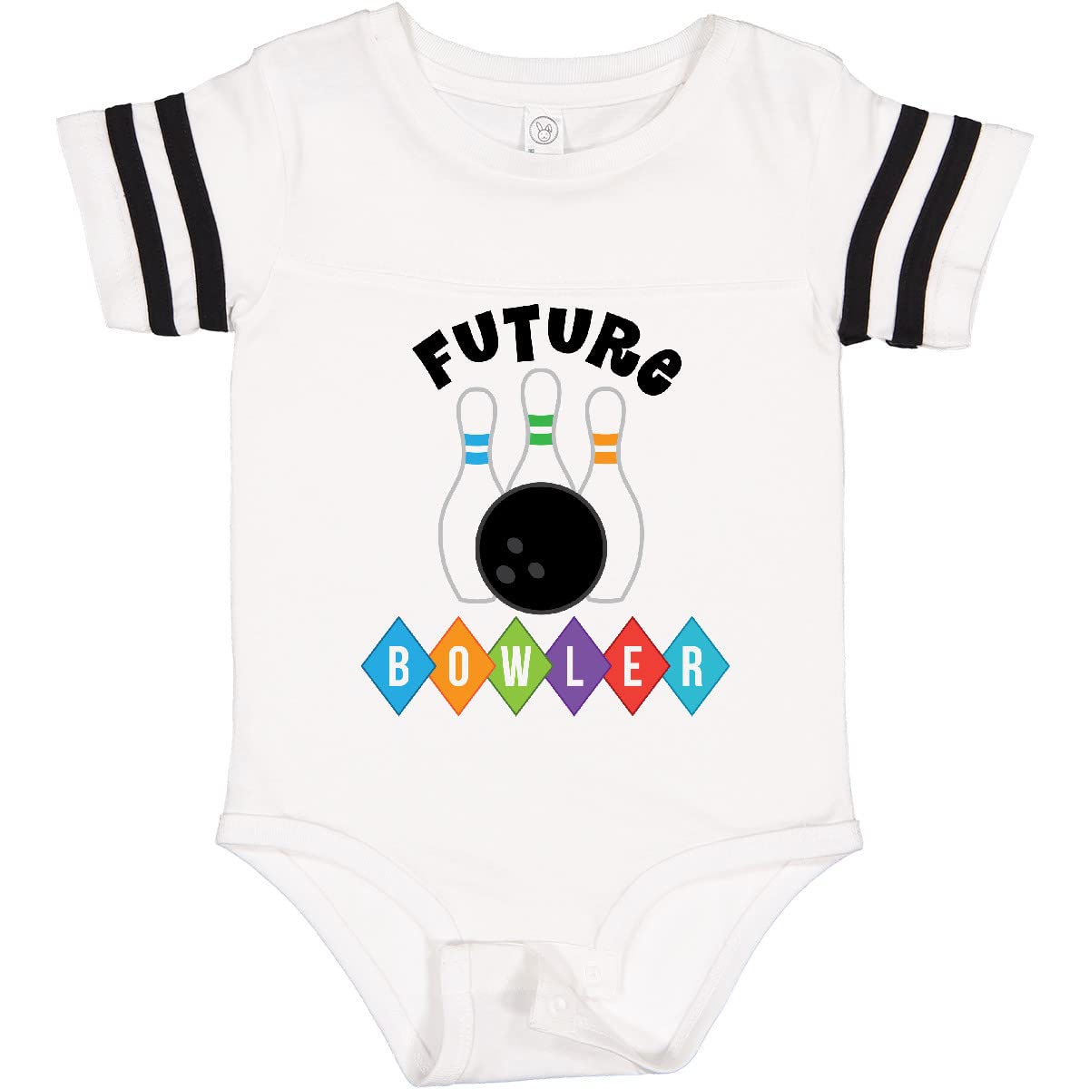 Inktastic Future Bowler Bowling Pins Baby Bodysuit - Cute & Soft Infant Onesie for Bowling Fans, Baby Shower Gifts & Casual Outfits