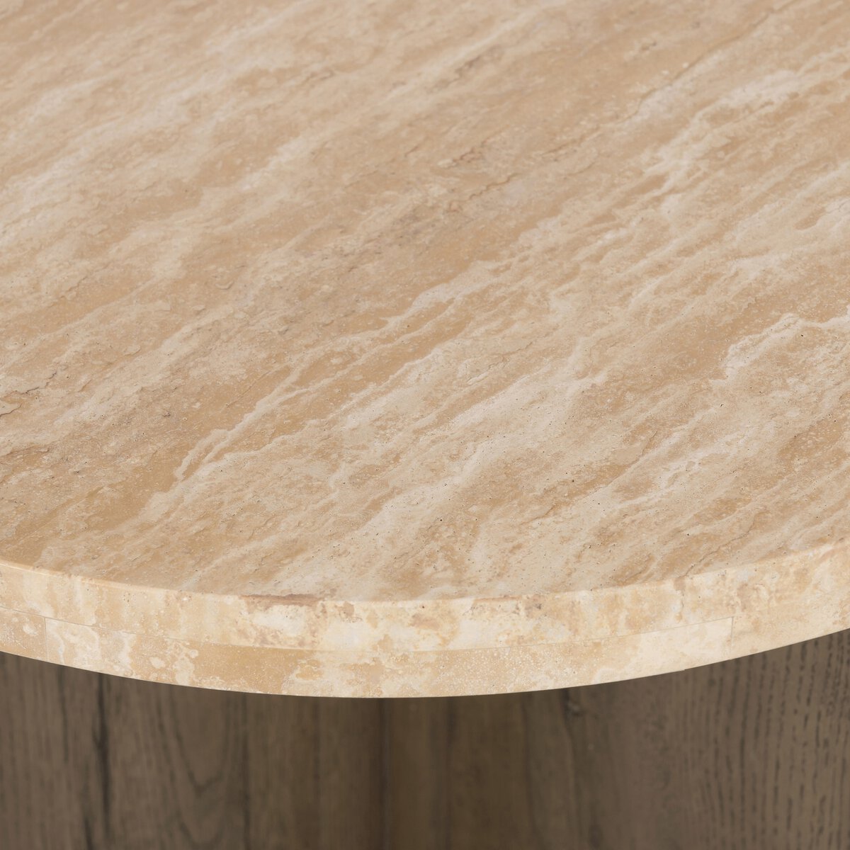 Amadis Rustic Grey Veneer End Table with Travertine Top - Perfect for Living Room, Bedroom, or Office Side Table