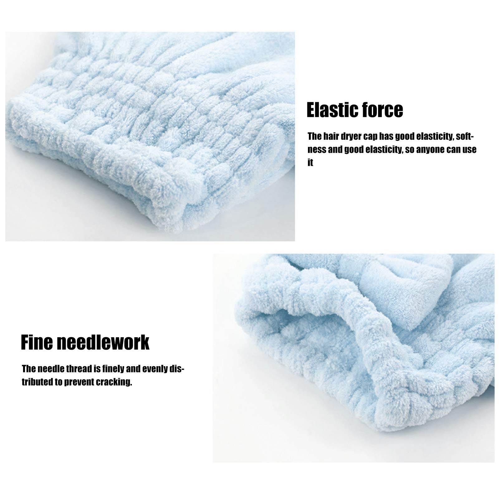 Excluzo 2-Pack Rapid Drying Hair Towel Wrap Set - Ultra Absorbent Microfiber Hair Drying Cap for Shower, Bath & Makeup (Blue) | Perfect for Travel, Gym & Salon Use