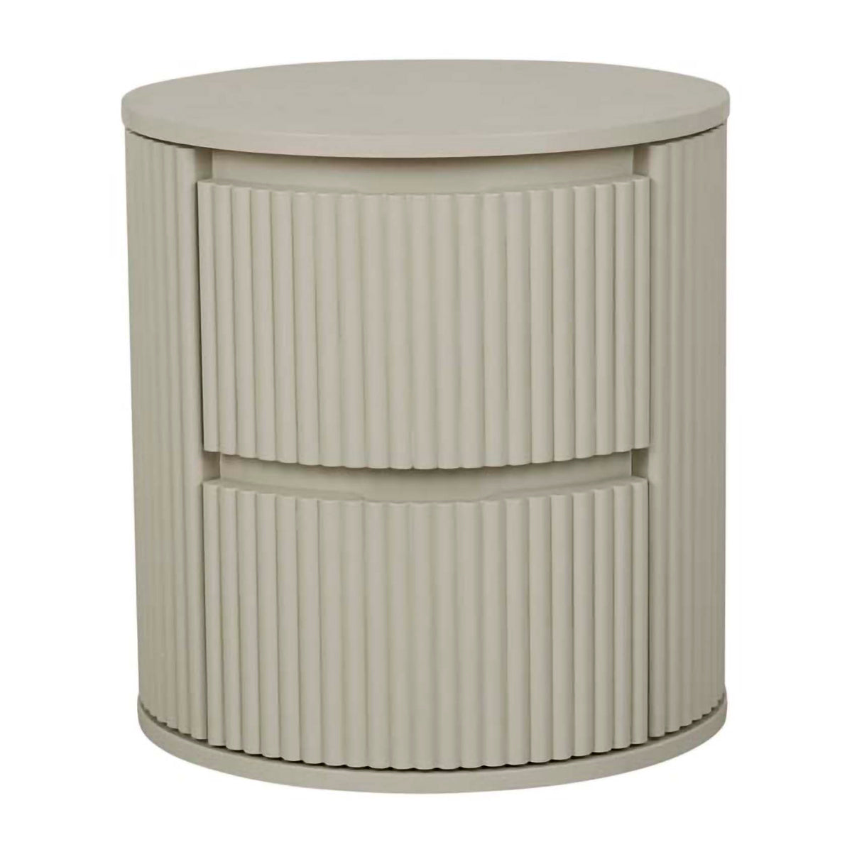 Benjamin Ripple Round Bedside Table - Modern Nightstand with Storage Shelf for Bedroom, Living Room, or Office - Perfect for Lamps, Books, and Decor