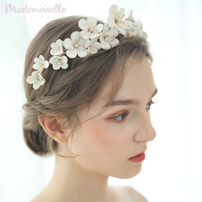 Blooming Love Bridal Headband - Floral Wedding Hair Accessories for Bride, Bridesmaids & Flower Girls | Perfect for Weddings, Prom & Special Occasions