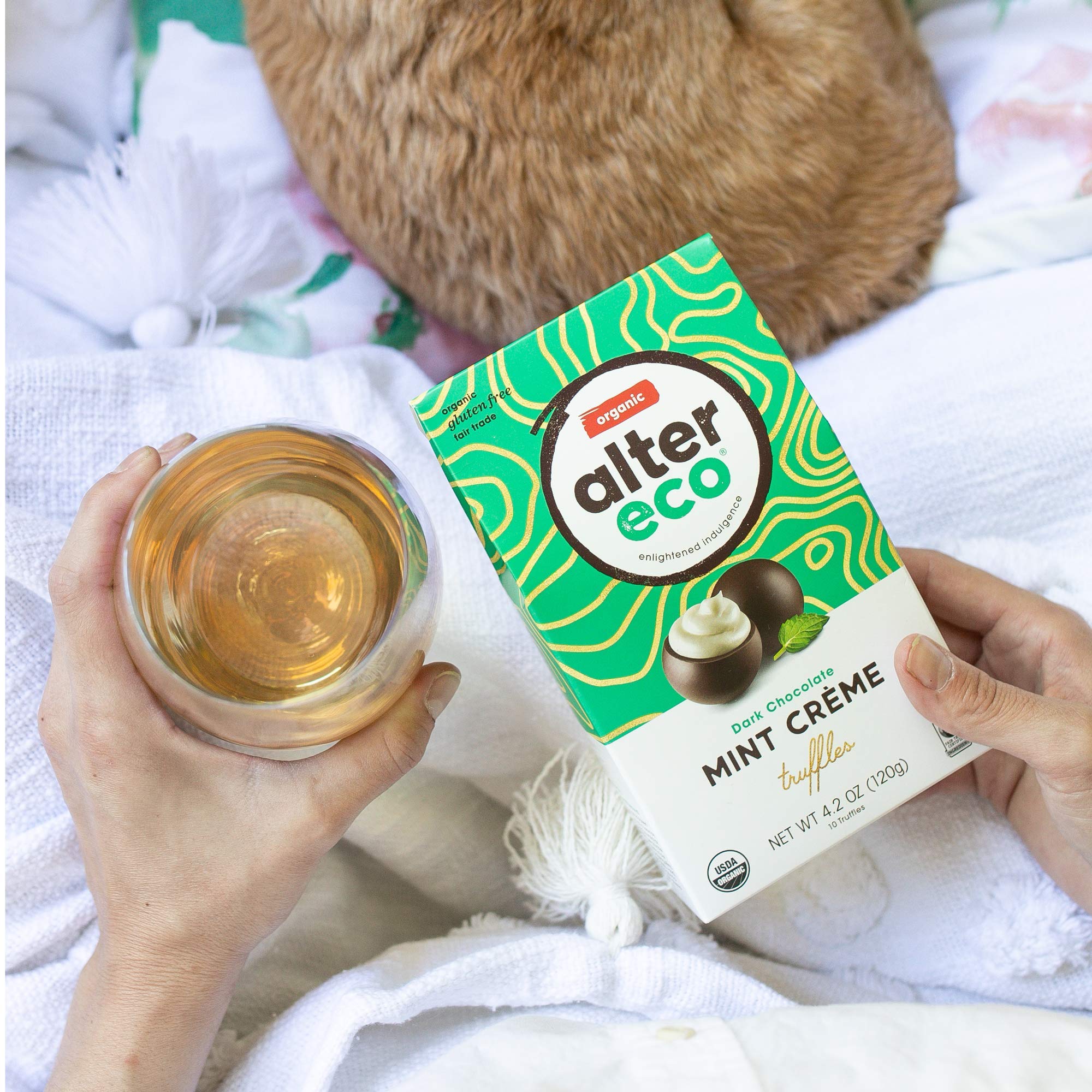 Alter Eco Organic Fair Trade Dark Chocolate Mint Creme Truffles - 58% Cocoa, Non-GMO, Gluten Free - 80 Count Pack for Gifts, Parties & Dessert Lovers