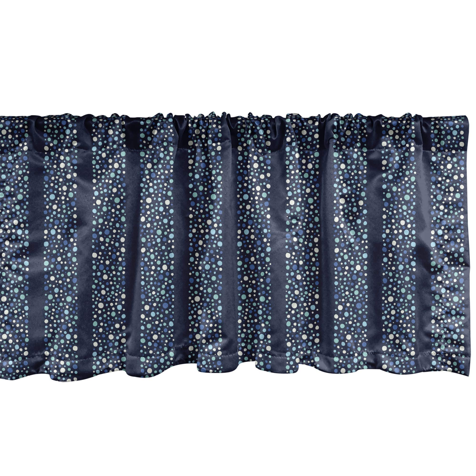 Ambesonne Abstract Window Valance - Polka Dot Striped Curtain Valance with Rod Pocket, 54x18 Inches, Indigo Violet Blue - Perfect for Kitchen & Bedroom Decor | Modern Home Textile for Windows, Doors & Nursery