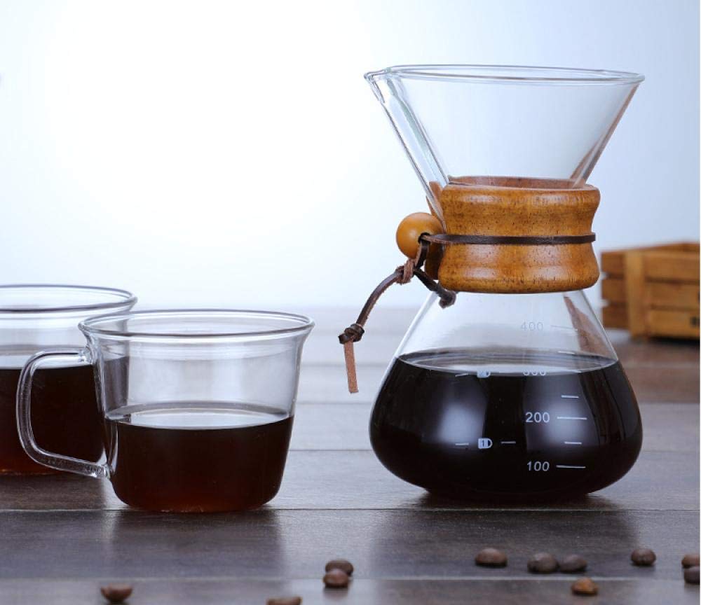 Premium French Press Coffee Maker with Heat-Resistant Borosilicate Glass Pot, Anti-Scalding Wooden Handle - Perfect for Home, Office & Camping Brewing