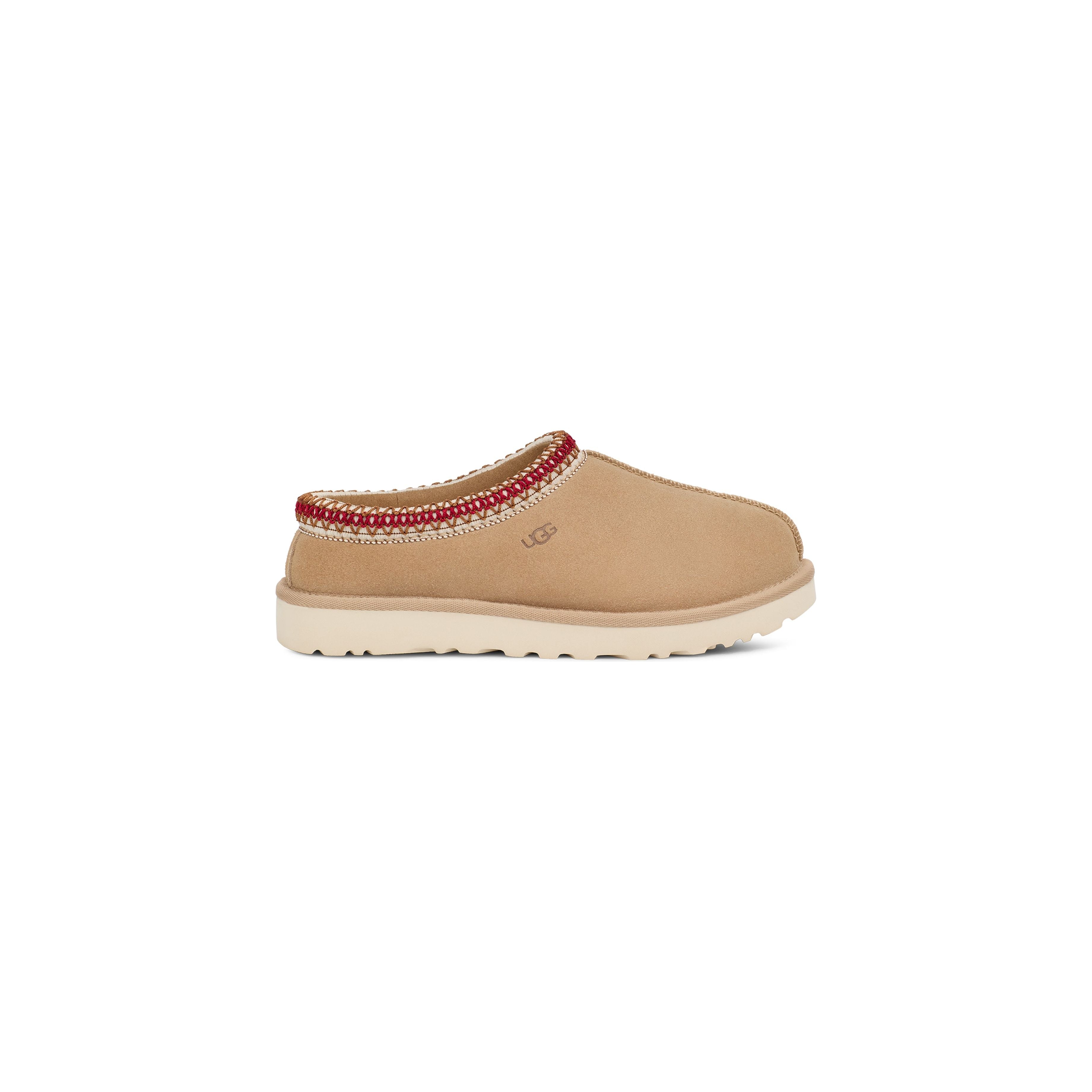 UGG Women's Tasman Slippers in Sand & Dark Cherry - Cozy Indoor/Outdoor House Shoes for Winter Comfort