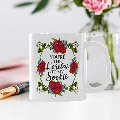 Funny 11 Oz White Ceramic Coffee Mug - 'You're The Lorelai To My Sookie' Quote - Perfect for Office Tea, Coffee Breaks & Gilmore Girls Fans Gift