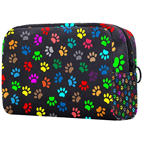 Colorful Animal Paw Prints Large Makeup Bag - Waterproof Travel Toiletry Organizer & Cosmetic Pouch for Women & Girls - Perfect for Travel, Gym, Beach & Daily Essentials Storage
