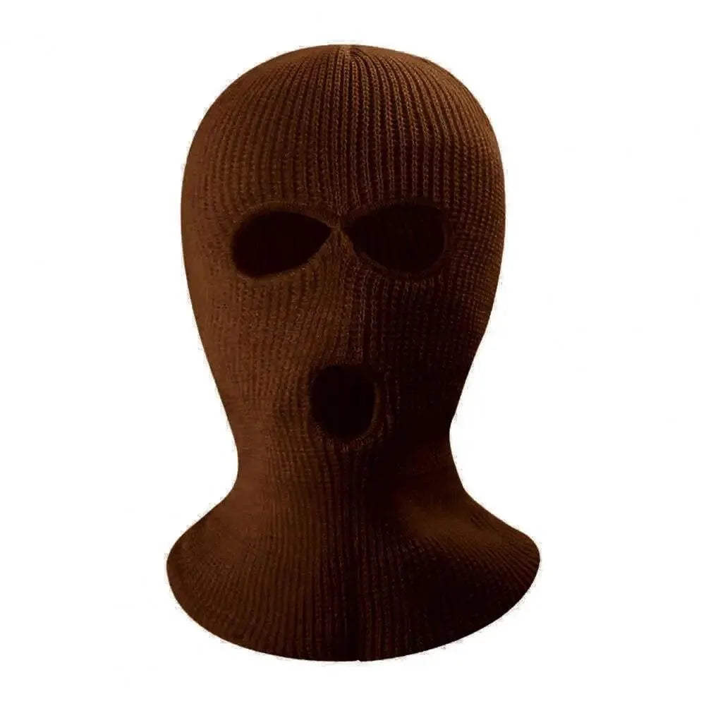3 Hole Knit Ski Mask Balaclava - Winter Full Face Cover with Heart Embroidery - Thermal Neck Warmer for Cycling, Skiing & Outdoor Activities - Y2K Fashion Face Mask for Cold Weather Protection