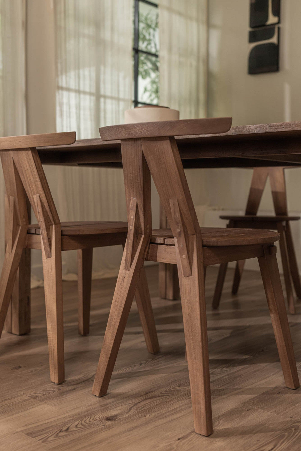 Handcrafted Bayan Artisan Buffalo Leather Dining Chair - Rich Brown - Perfect for Farmhouse, Rustic & Modern Dining Rooms