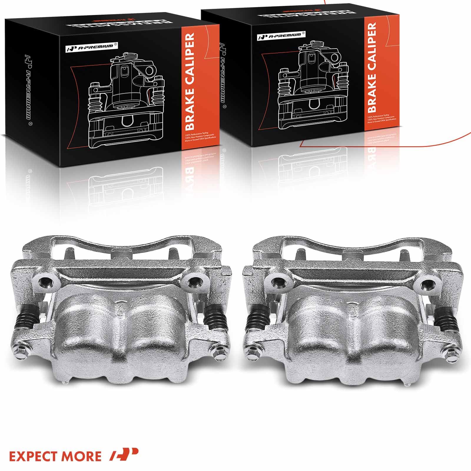Premium Disc Brake Caliper Assembly with Bracket - Compatible with Ford F-150 2004 (Front Driver & Passenger Side) - 2-Piece Set - Perfect for Smooth Braking & Vehicle Safety Maintenance