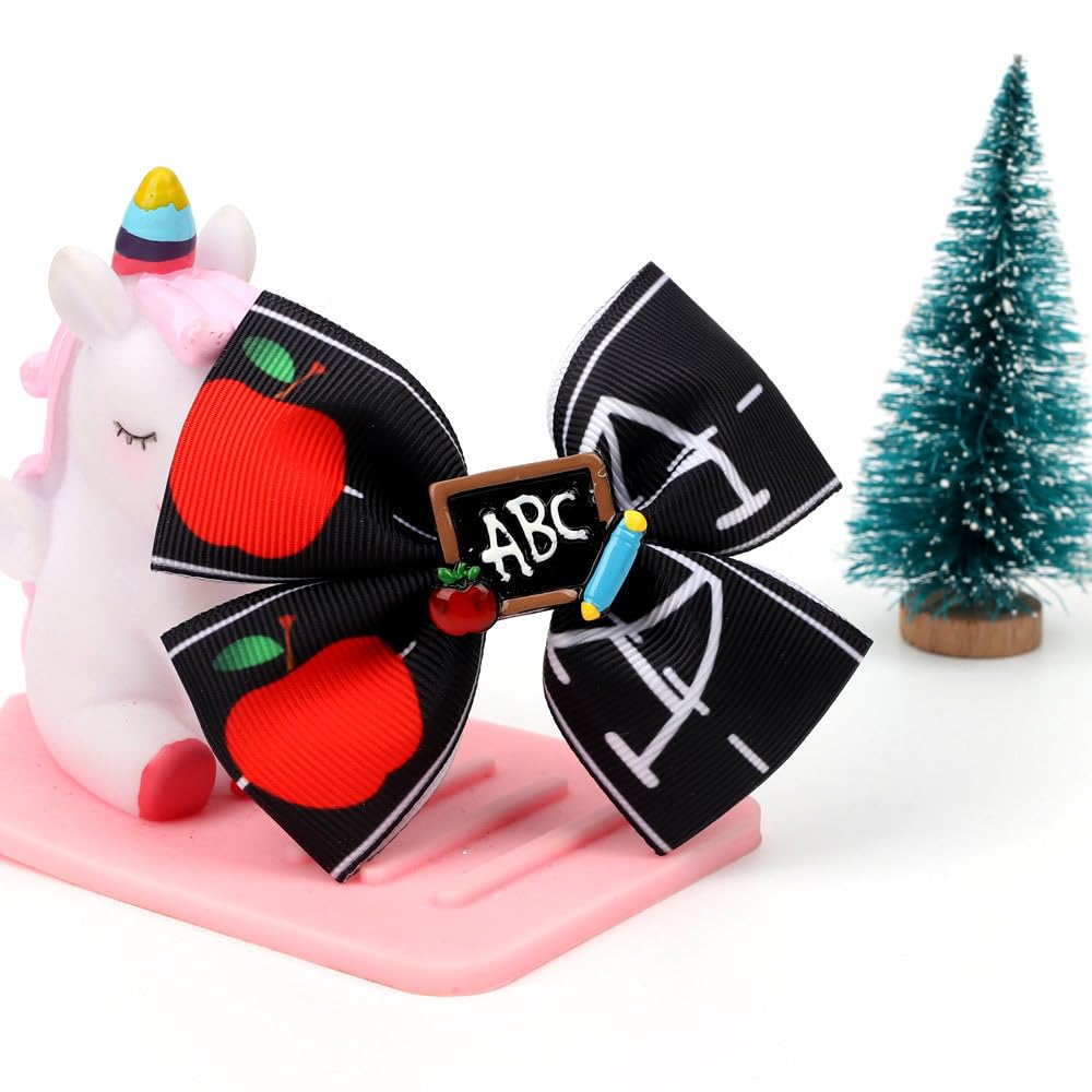 Elegant Bow Hair Clips for Girls - 2PCS Cute Hair Accessories with Fruit, Pencil & Letter Designs - Perfect for School, Parties & Hair Styling - French Tip Hairpins for Elegant Hair Decorations